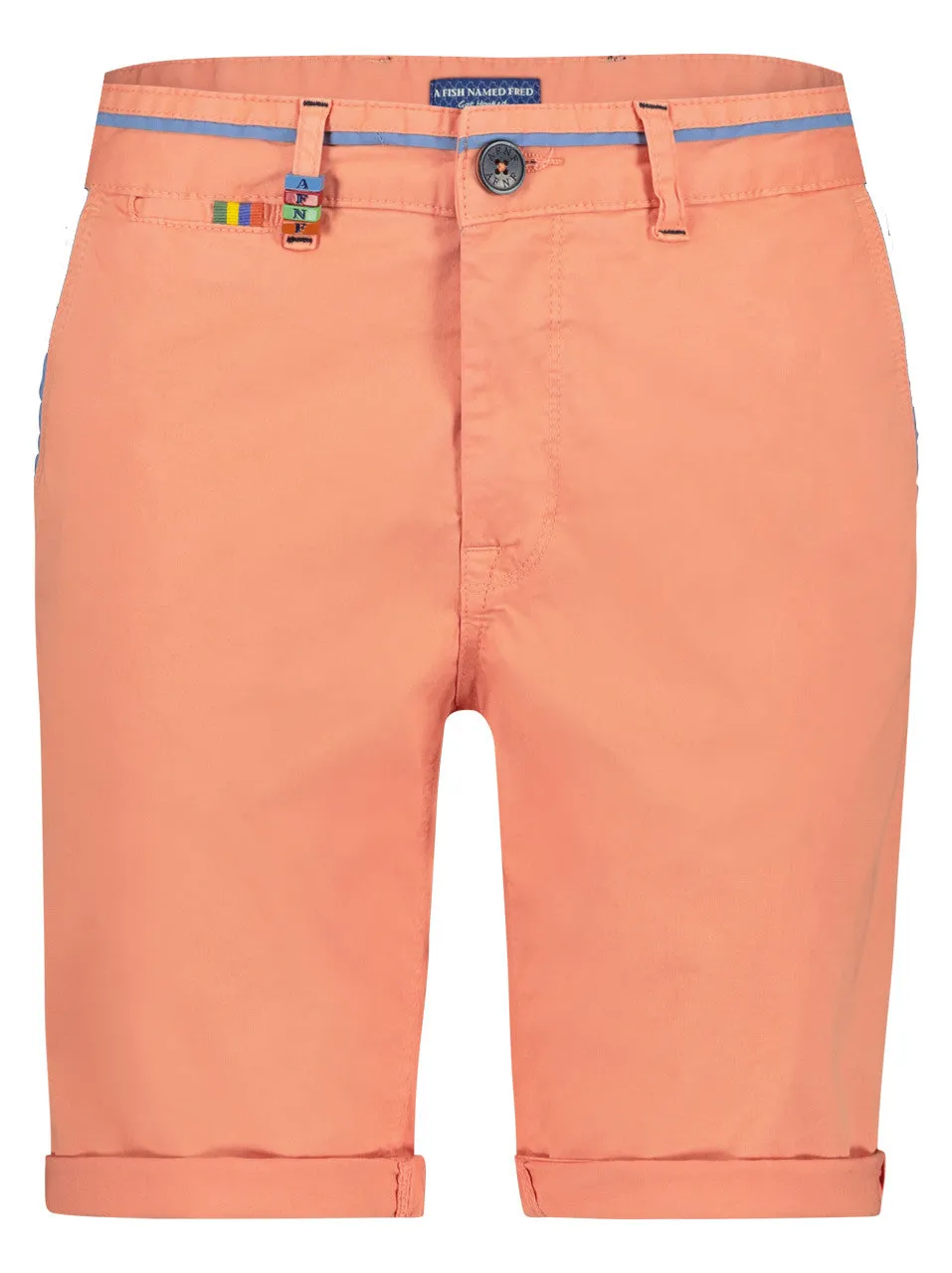 A Fish Named Fred - Bermuda Peached Twill Short - Burnt Coral