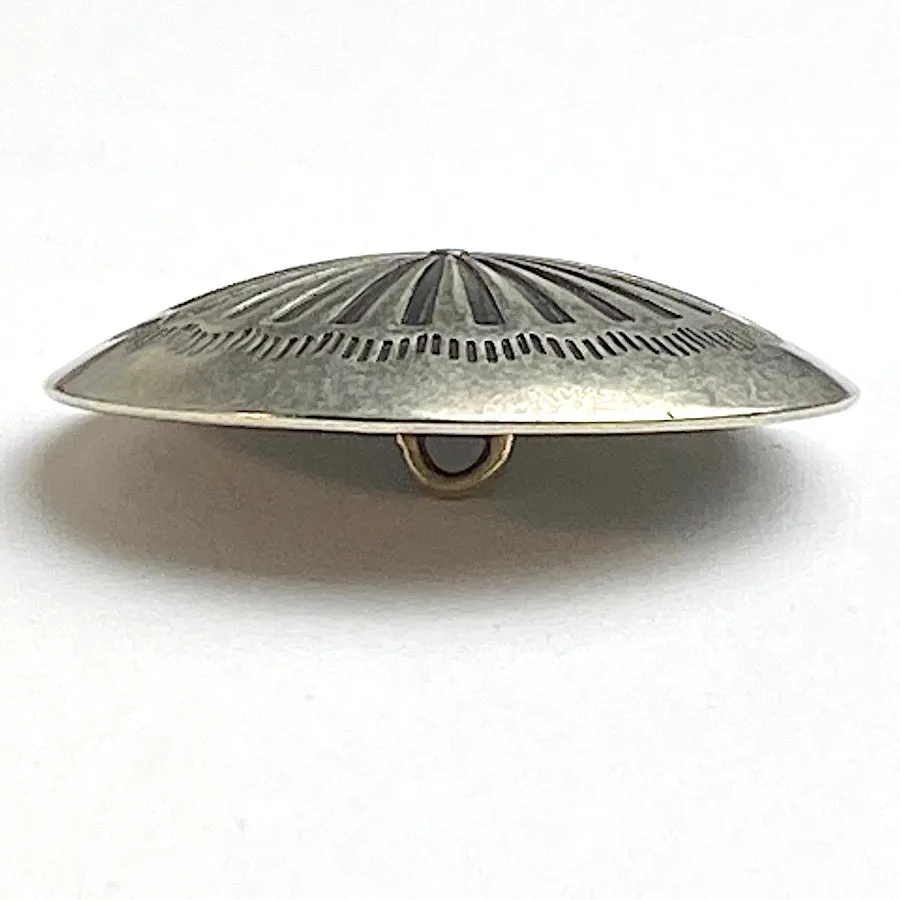 Agave Flower 1.5" Concho Button, 1-1/2", Plain Border, Silver Metal/Shank Back #SW-221