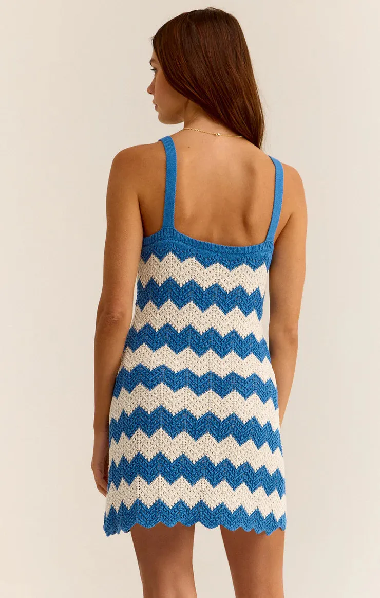 Allure Stripe Crochet Mini Dress