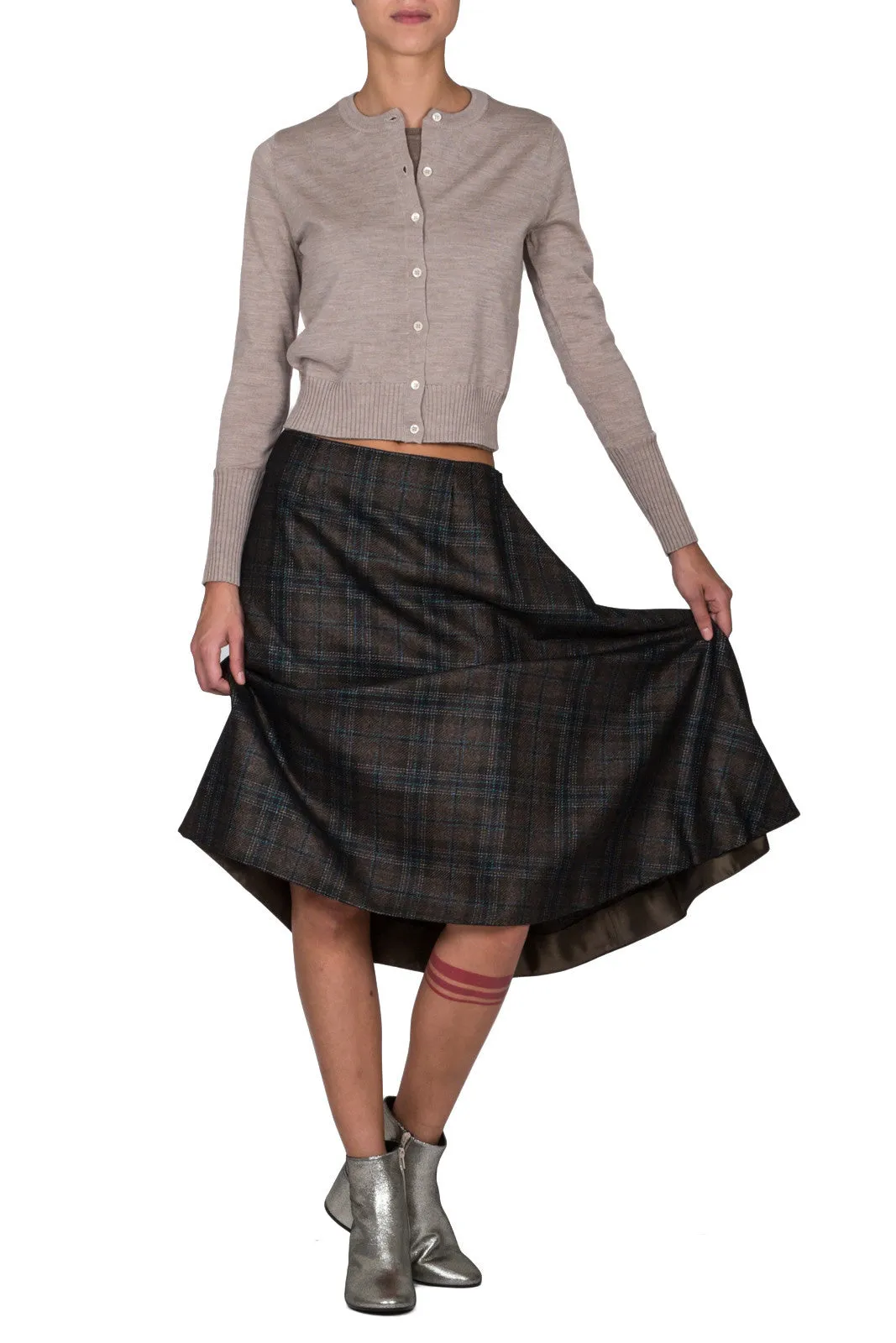 Asymmetric Tweed Skirt