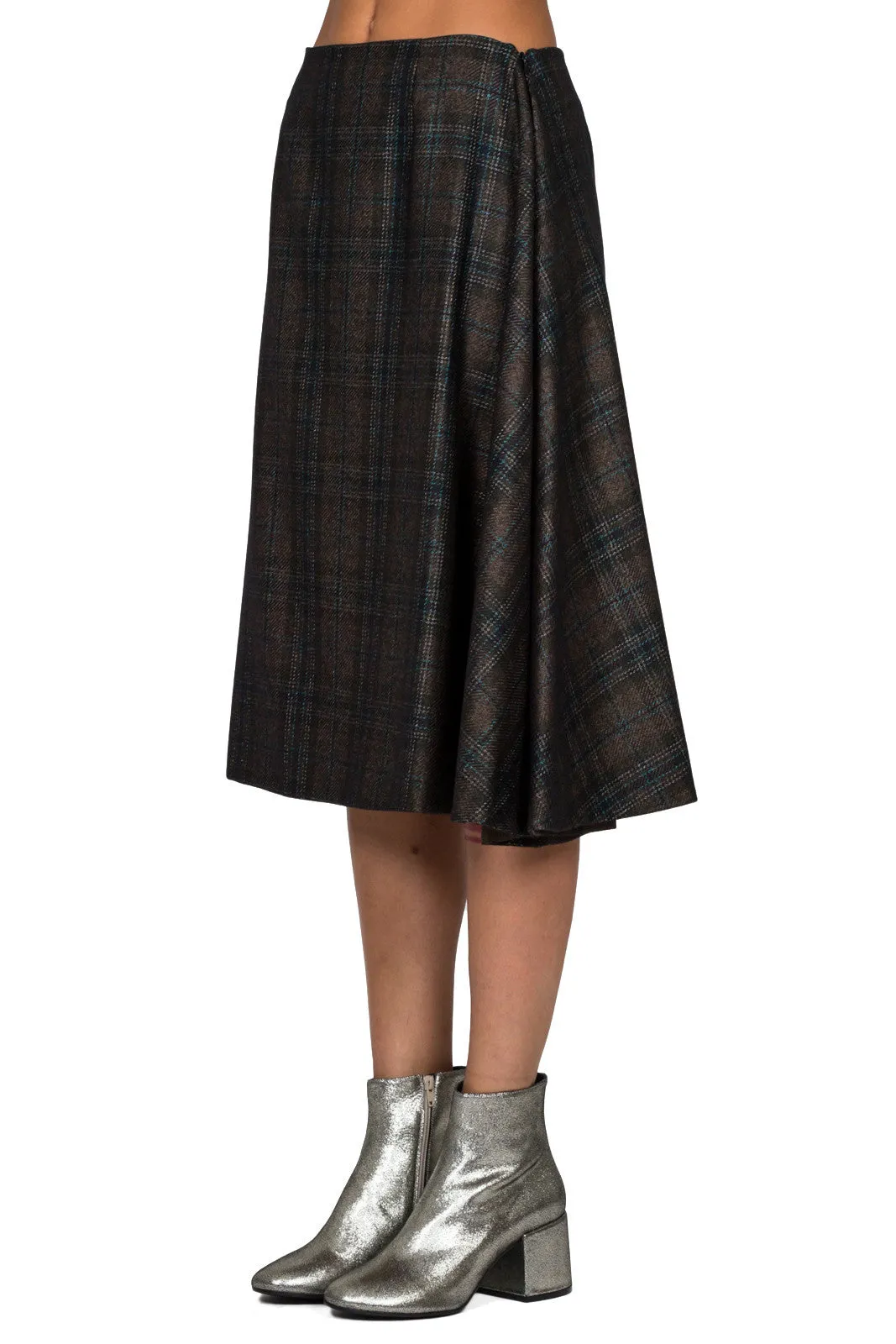 Asymmetric Tweed Skirt