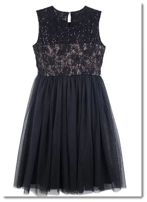 Audrey Lace Bodice Dress - Black