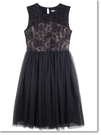 Audrey Lace Bodice Dress - Black