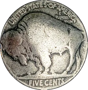 Authentic Buffalo Nickel Coin Button Shank Back,  7/8" USA  #SW-31