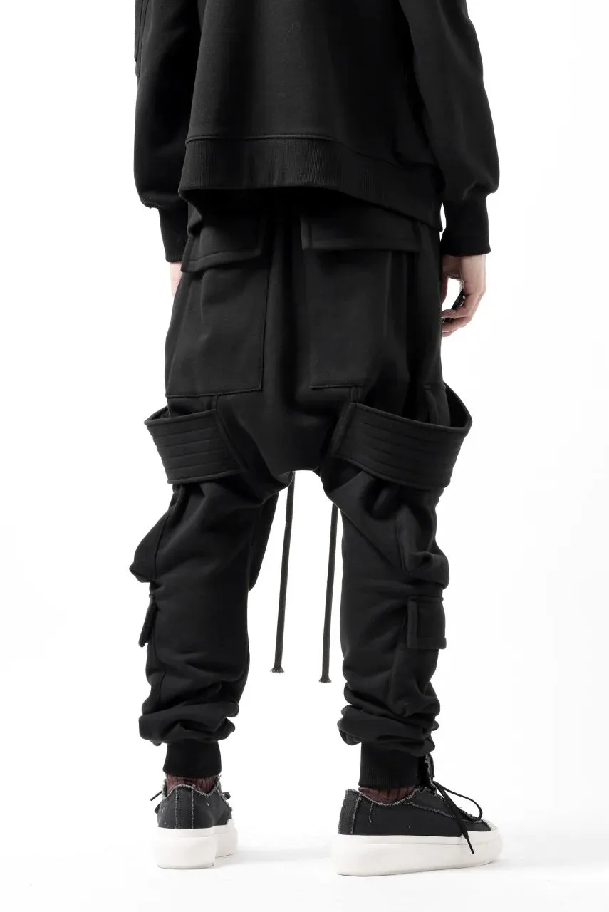 AW Men Relaxed Belted Flap Zip Sarrouel Drop-Crotch Trousers-Cargo Pant