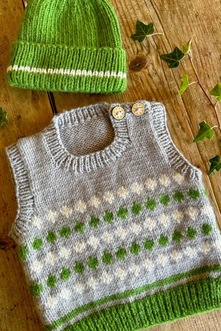 Baby Cakes Cypress Vest & Hat Bc118 0-18 Months - 8ply Knitting Pattern