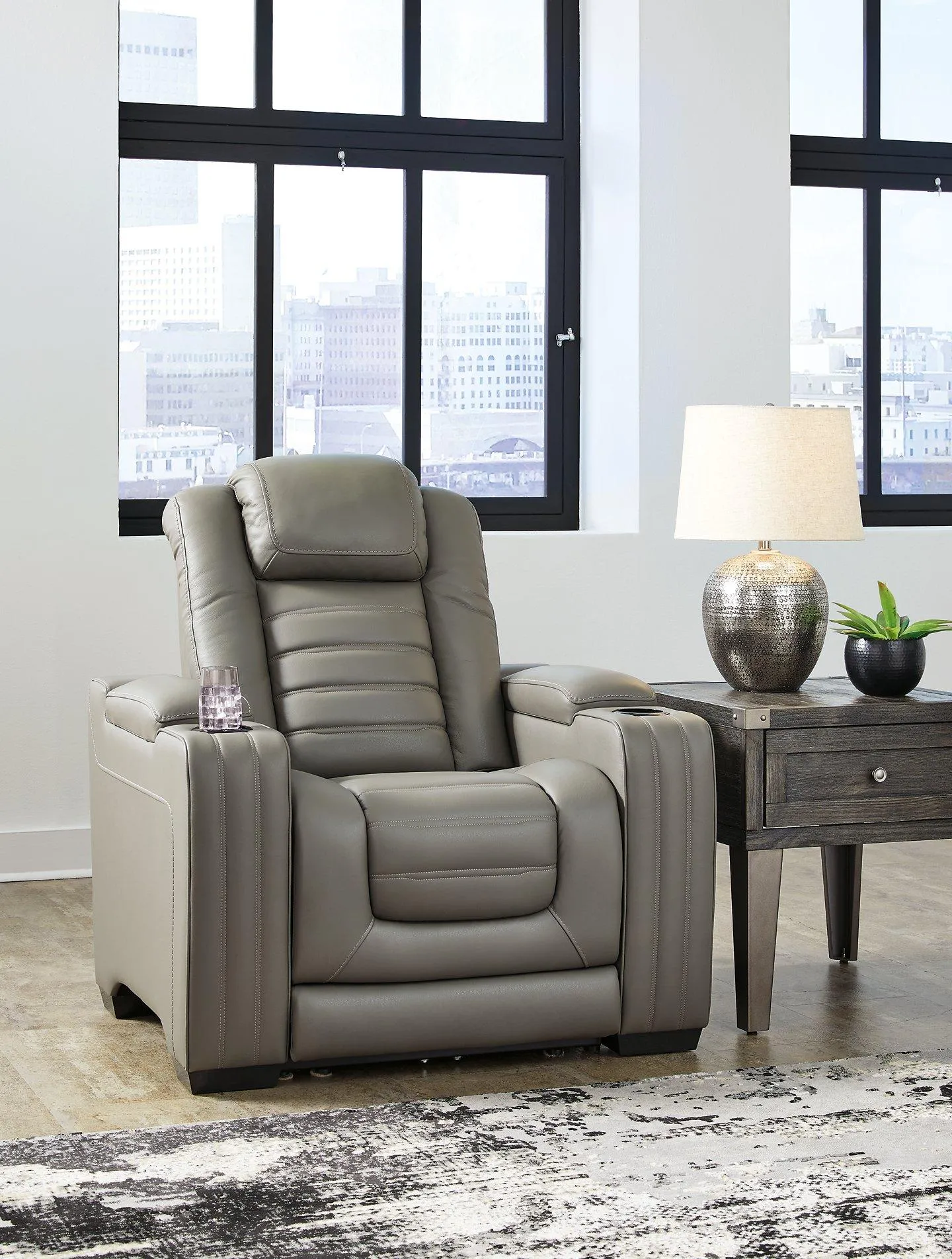 Backtrack Gray Power Recliner