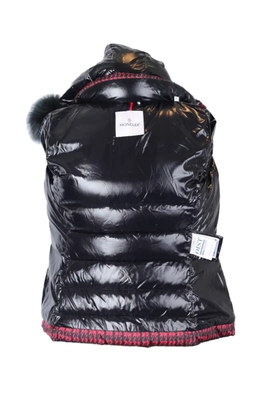 Badyfur Houndstooth Fur Hood Puffer Jacket