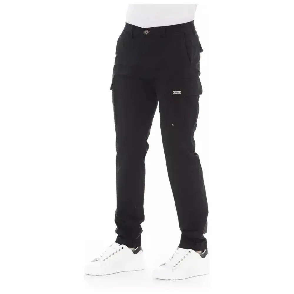 Baldinini Trend Black Cotton Men Cargo Trouser