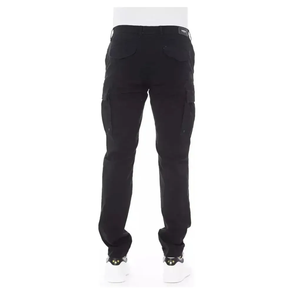 Baldinini Trend Black Cotton Men Cargo Trouser