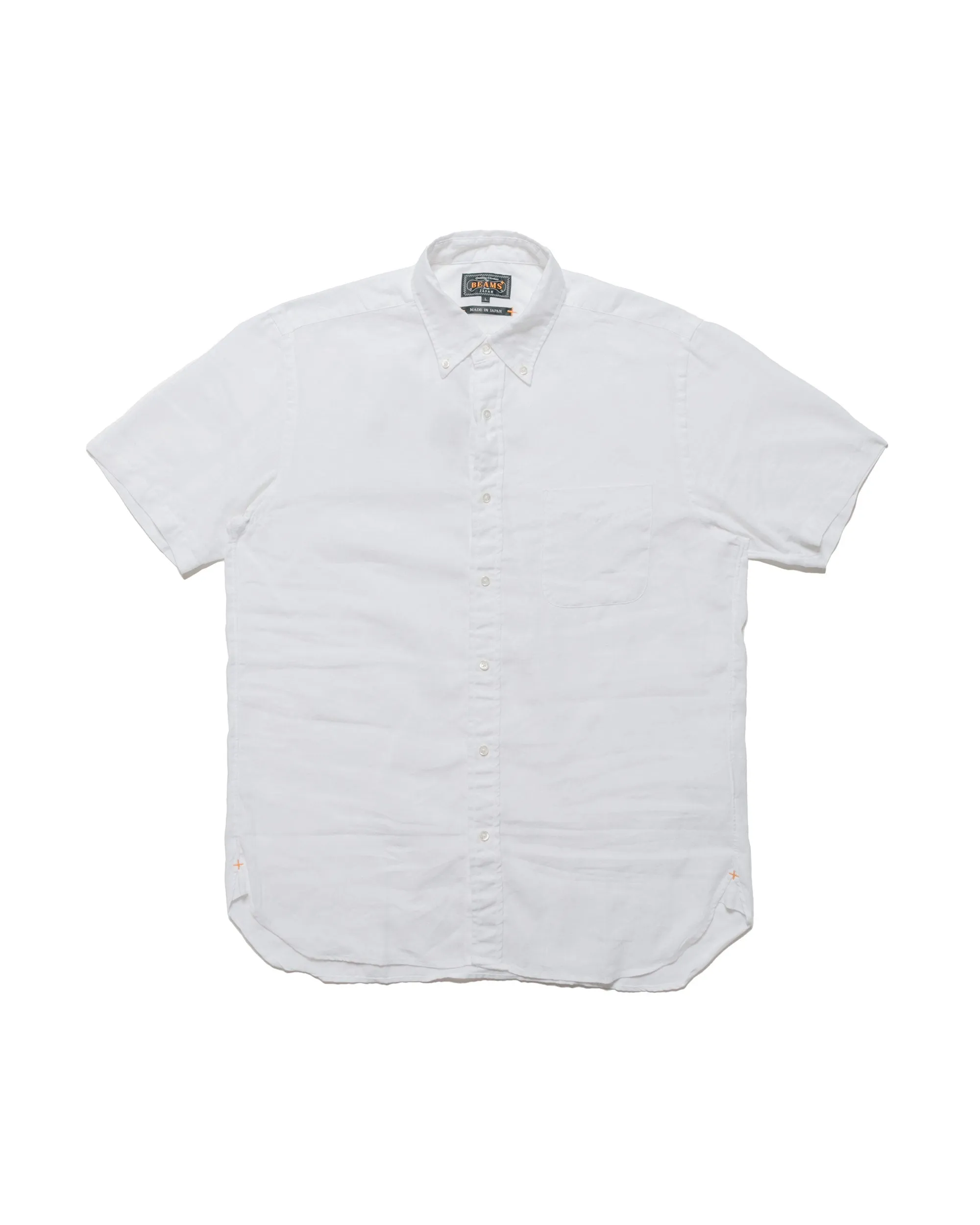 Beams Plus B.D. Short Sleeve COOLMAX® Linen White