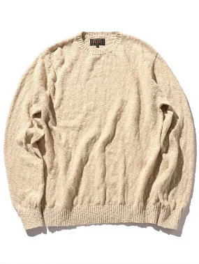 Beams Plus Crew Cotton Hemp 5G Beige Sweater