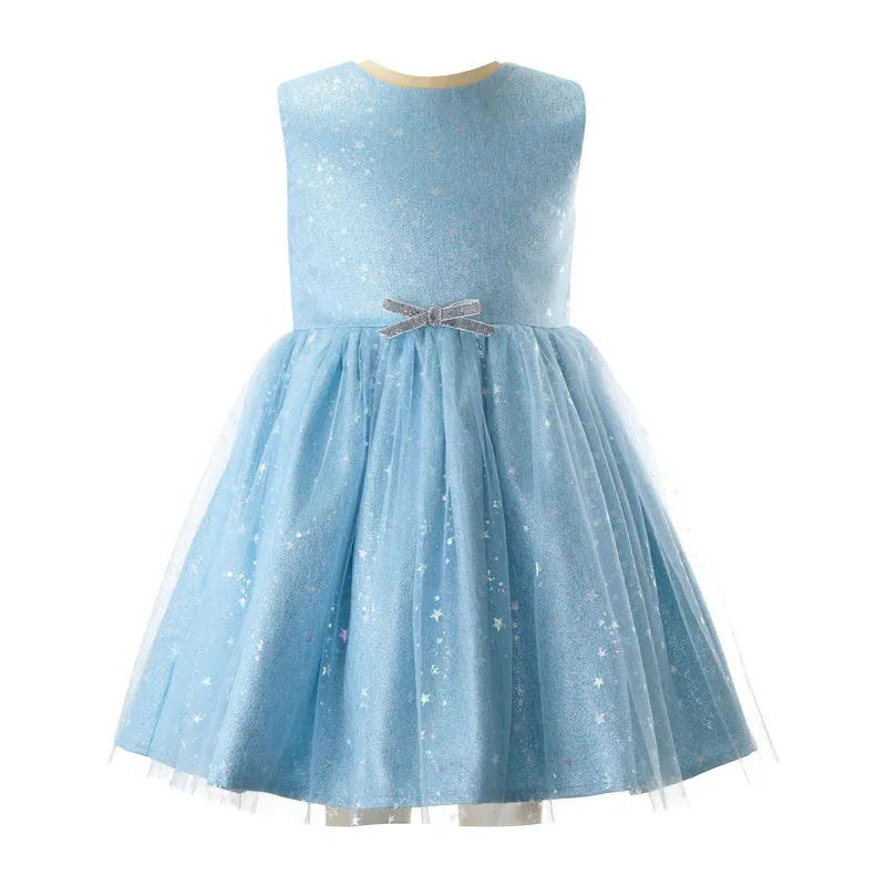 Blue Sparkle Star Tulle Dress