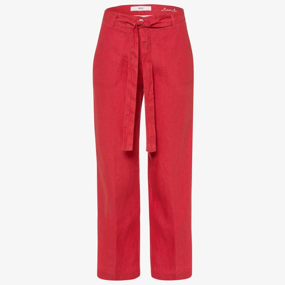 Brax Maine S  Cropped Linen Trouser in Fuchsia 74-2207