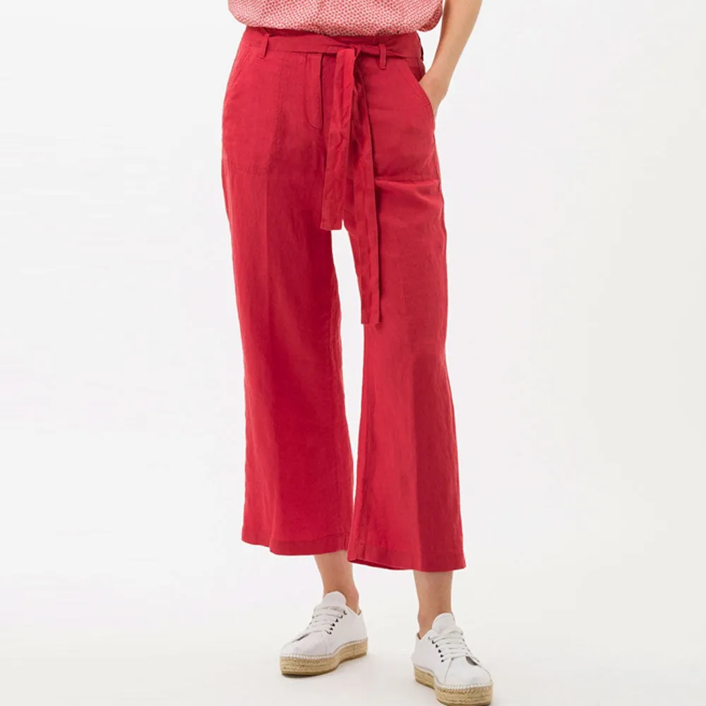 Brax Maine S  Cropped Linen Trouser in Fuchsia 74-2207