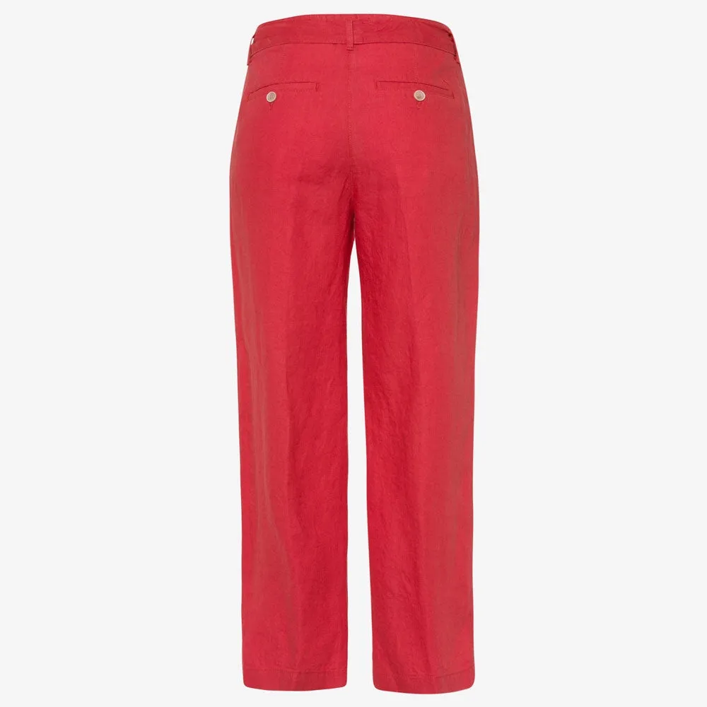 Brax Maine S  Cropped Linen Trouser in Fuchsia 74-2207