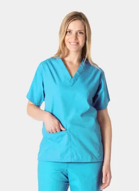 Budget Scrub Top - Turquoise (Bright Teal)