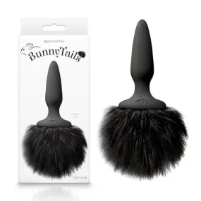 Bunny Tails Mini - Black Mini Butt Plug with Black Bunny Tail