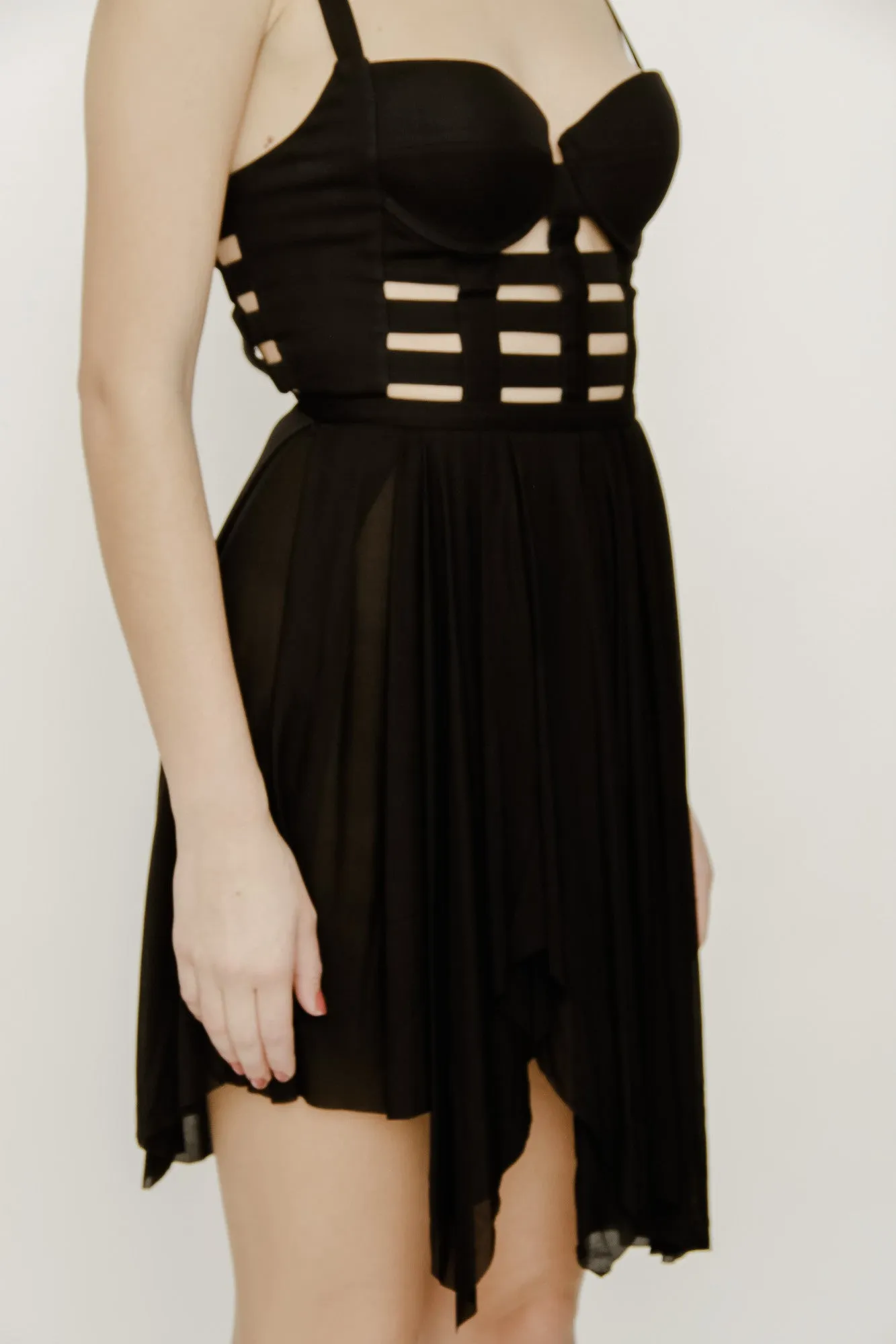 CAGED BUSTIER DRESS