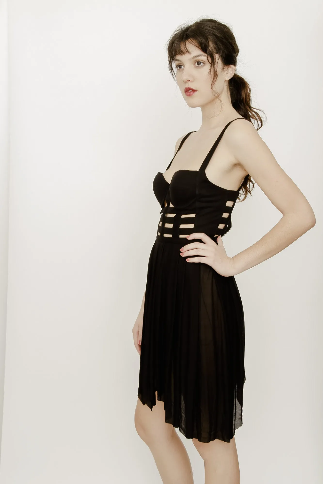 CAGED BUSTIER DRESS