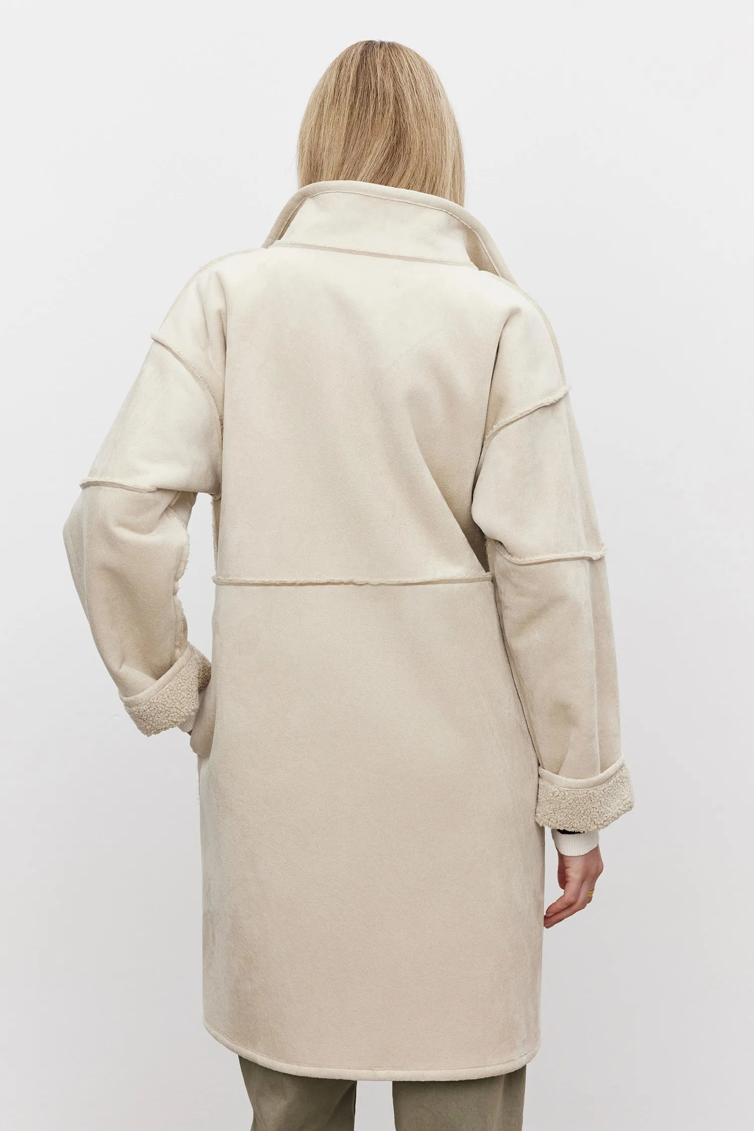 Cara | Long Reversible Lux Sherpa Coat