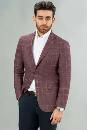 CASUAL COAT MAROON CHECK