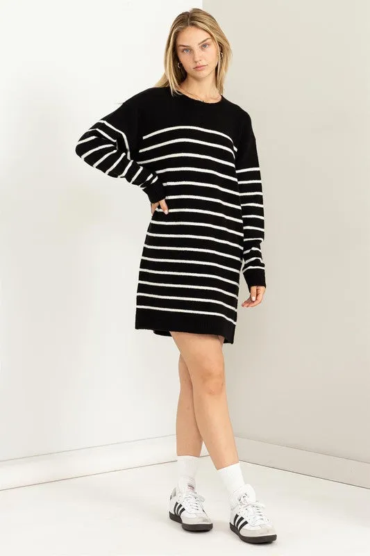 Casually Chic Striped Sweater Dress