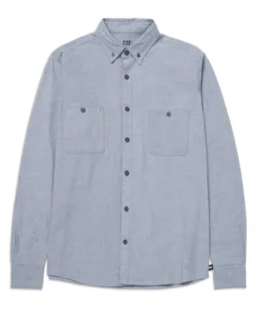 Caterpillar Men's Classic Oxford Long Sleeve Work Shirt - Denim Blue Oxford