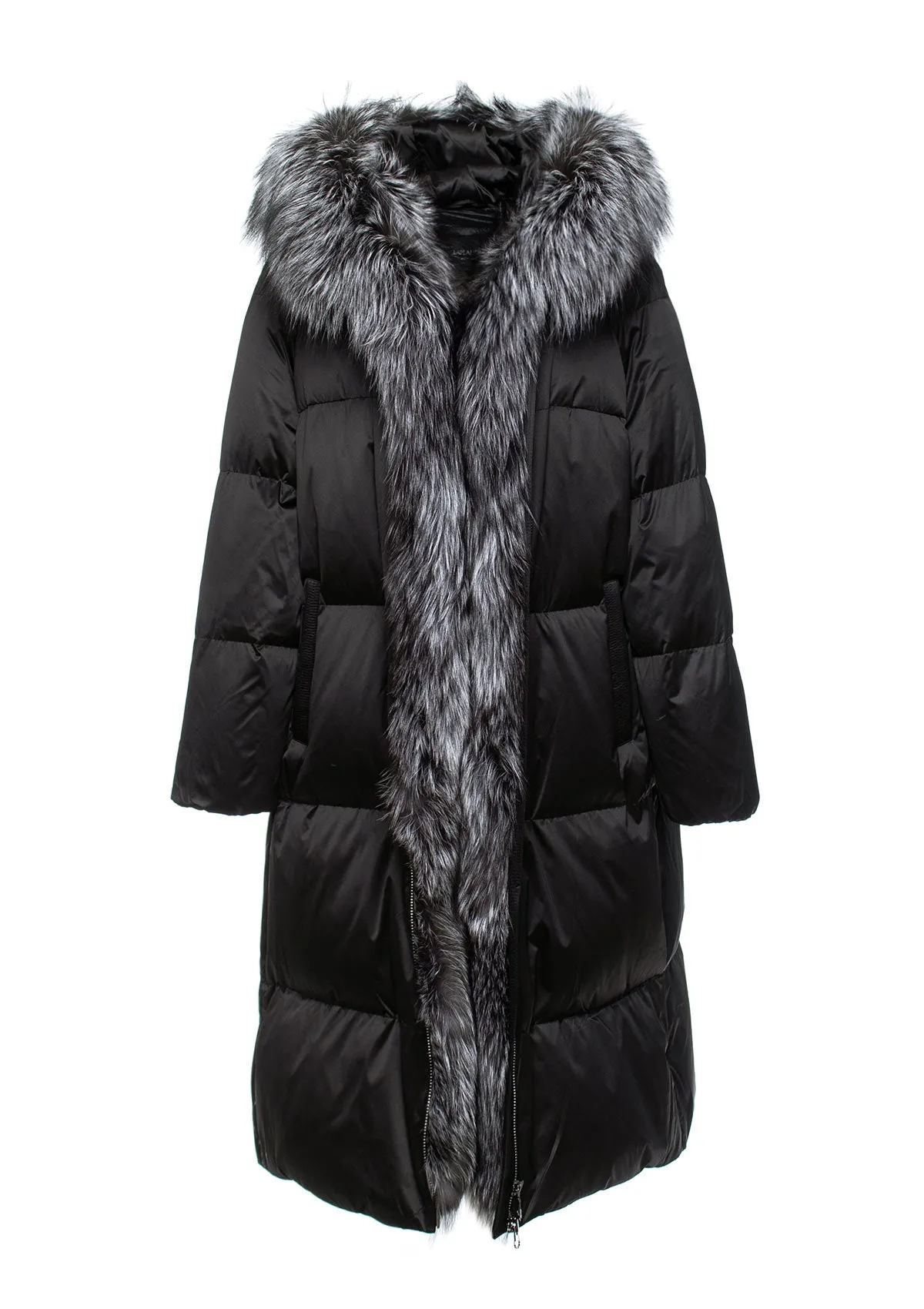 Charlotte Genuine Silver Fox Down Parka