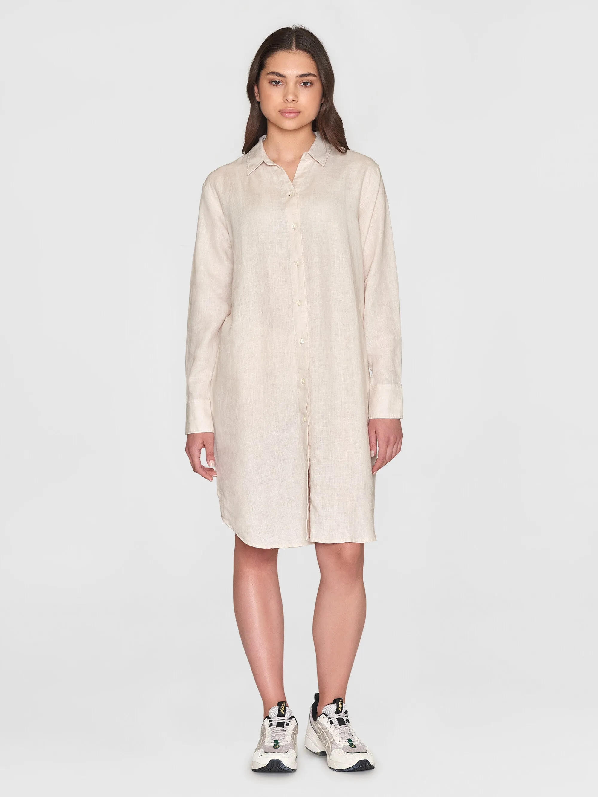 Classic linen dress - Light feather gray