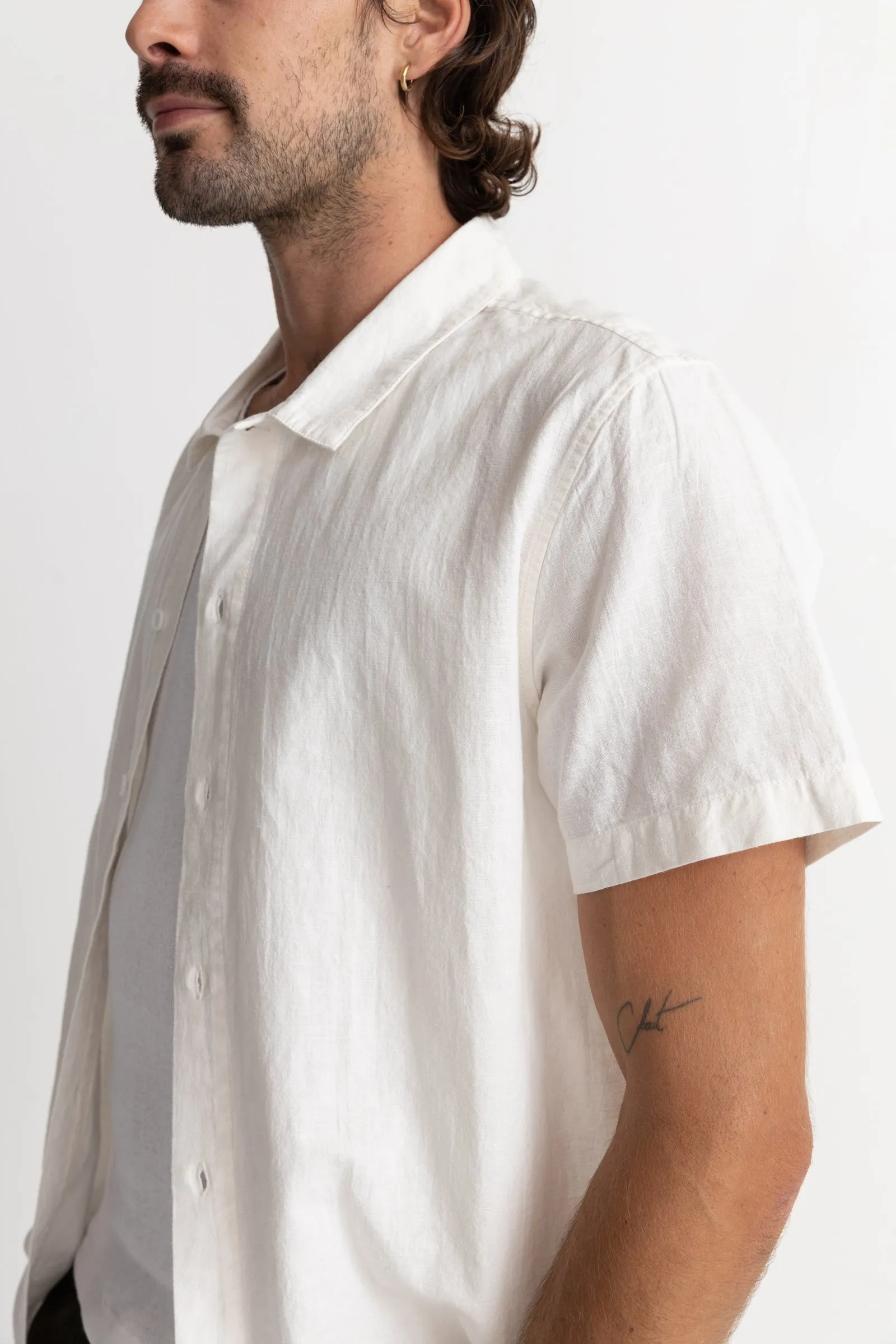 Classic Linen Ss Shirt White