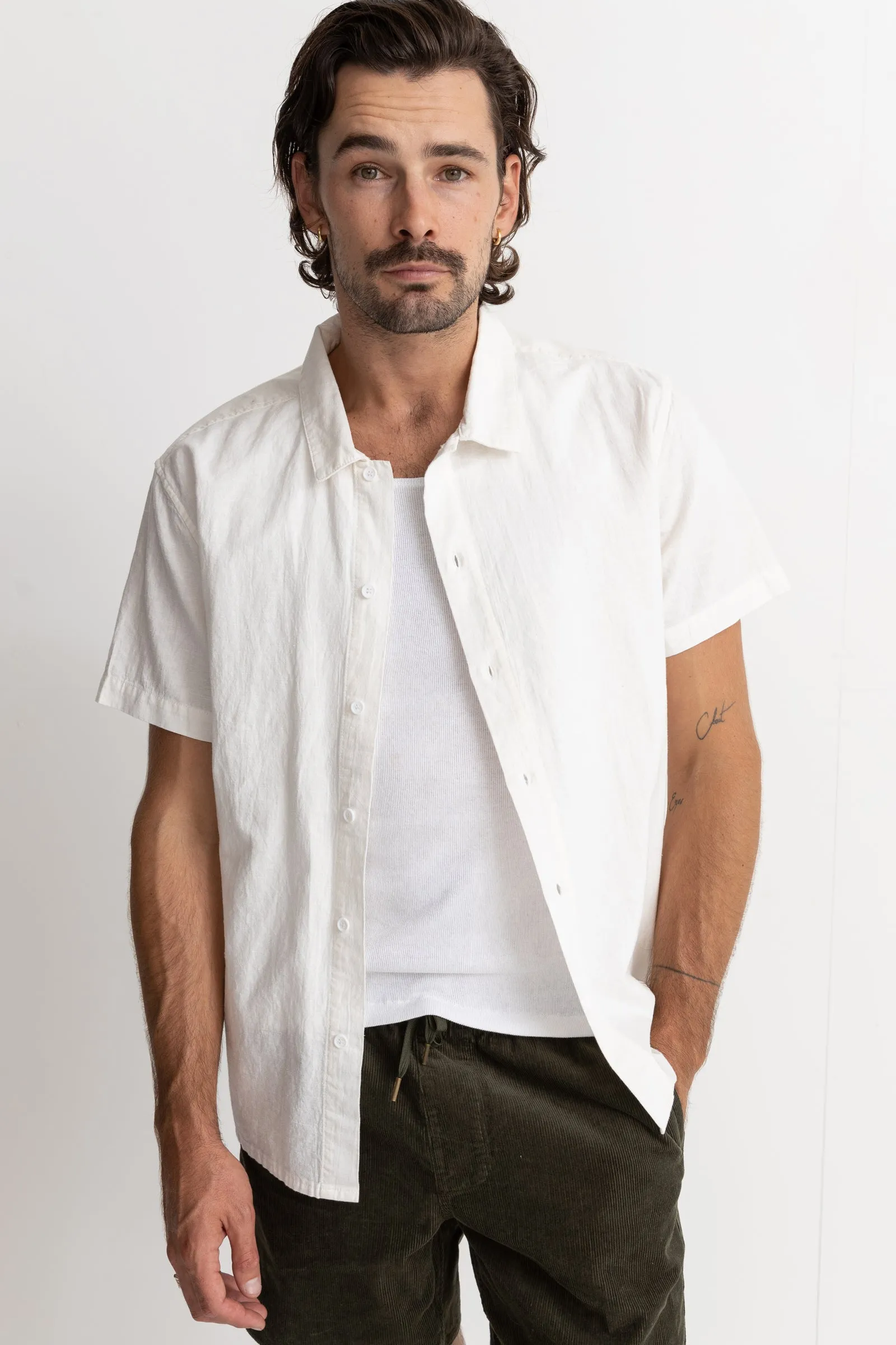 Classic Linen Ss Shirt White