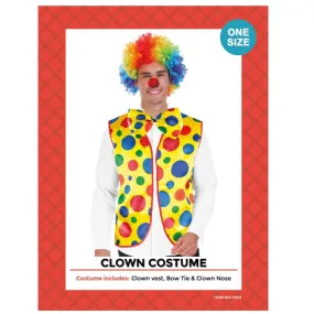 Clown Costume / Rainbow Bow Tie & Vest Set