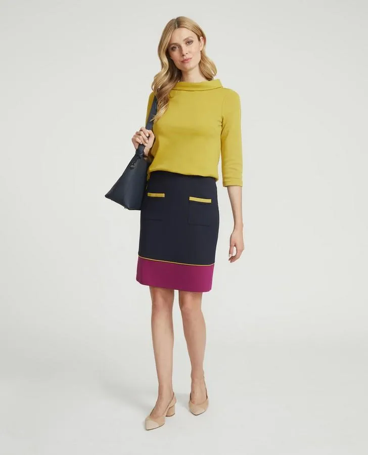 Colour Block Ponte Skirt