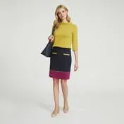 Colour Block Ponte Skirt