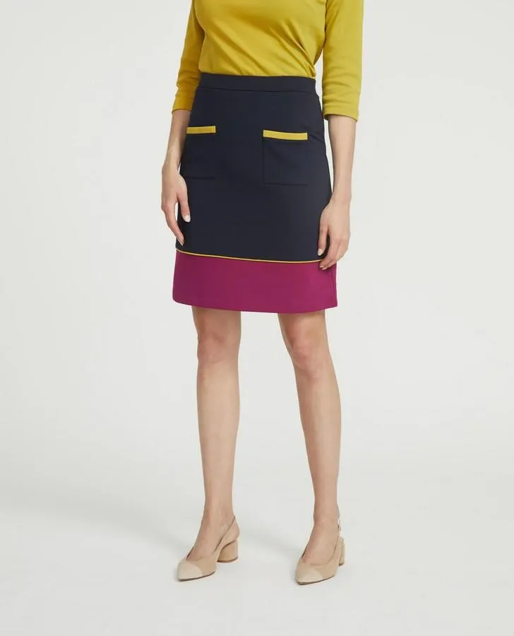 Colour Block Ponte Skirt