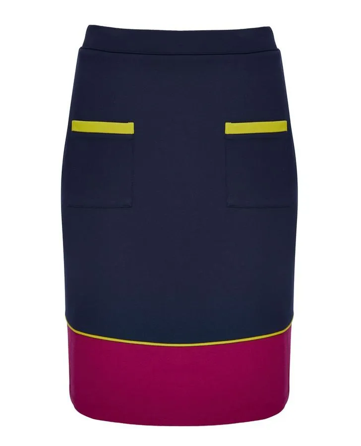 Colour Block Ponte Skirt