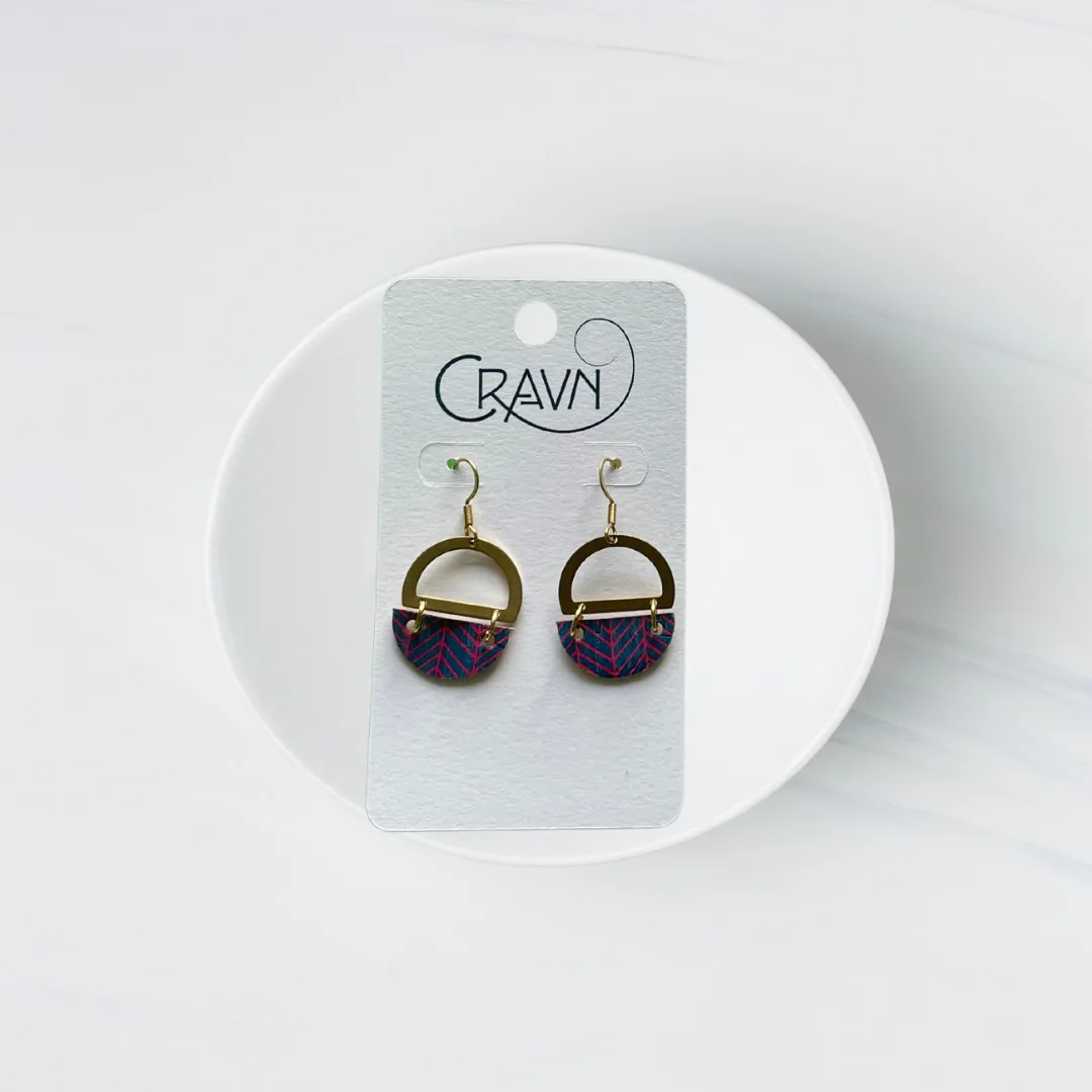 Cork & Brass Circles Earrings