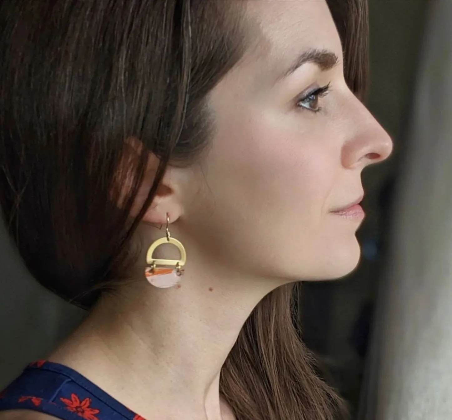 Cork & Brass Circles Earrings