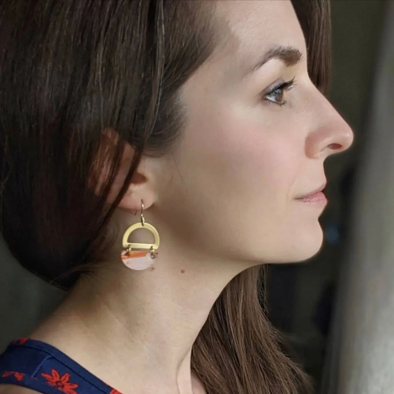 Cork & Silver Circles Earrings