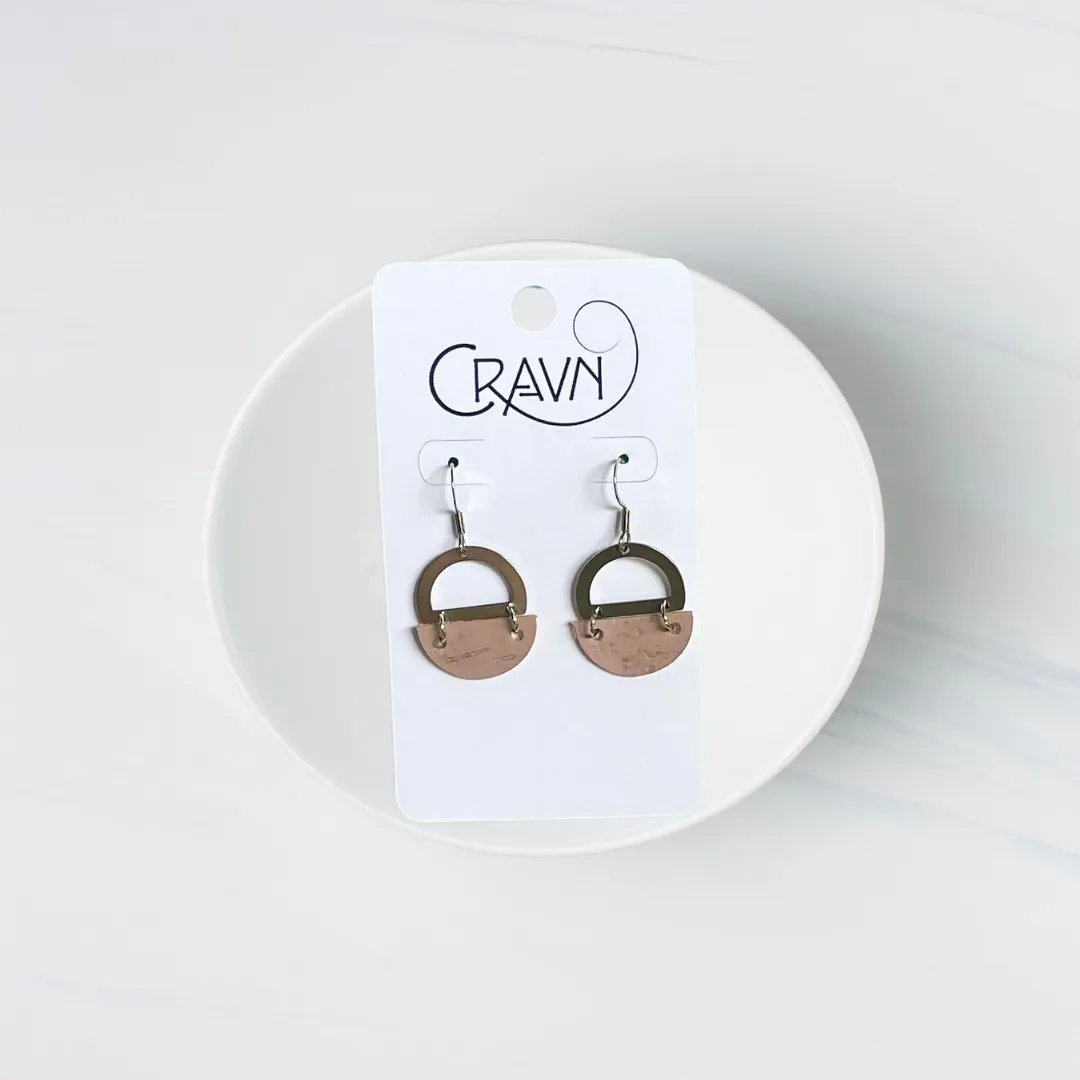 Cork & Silver Circles Earrings