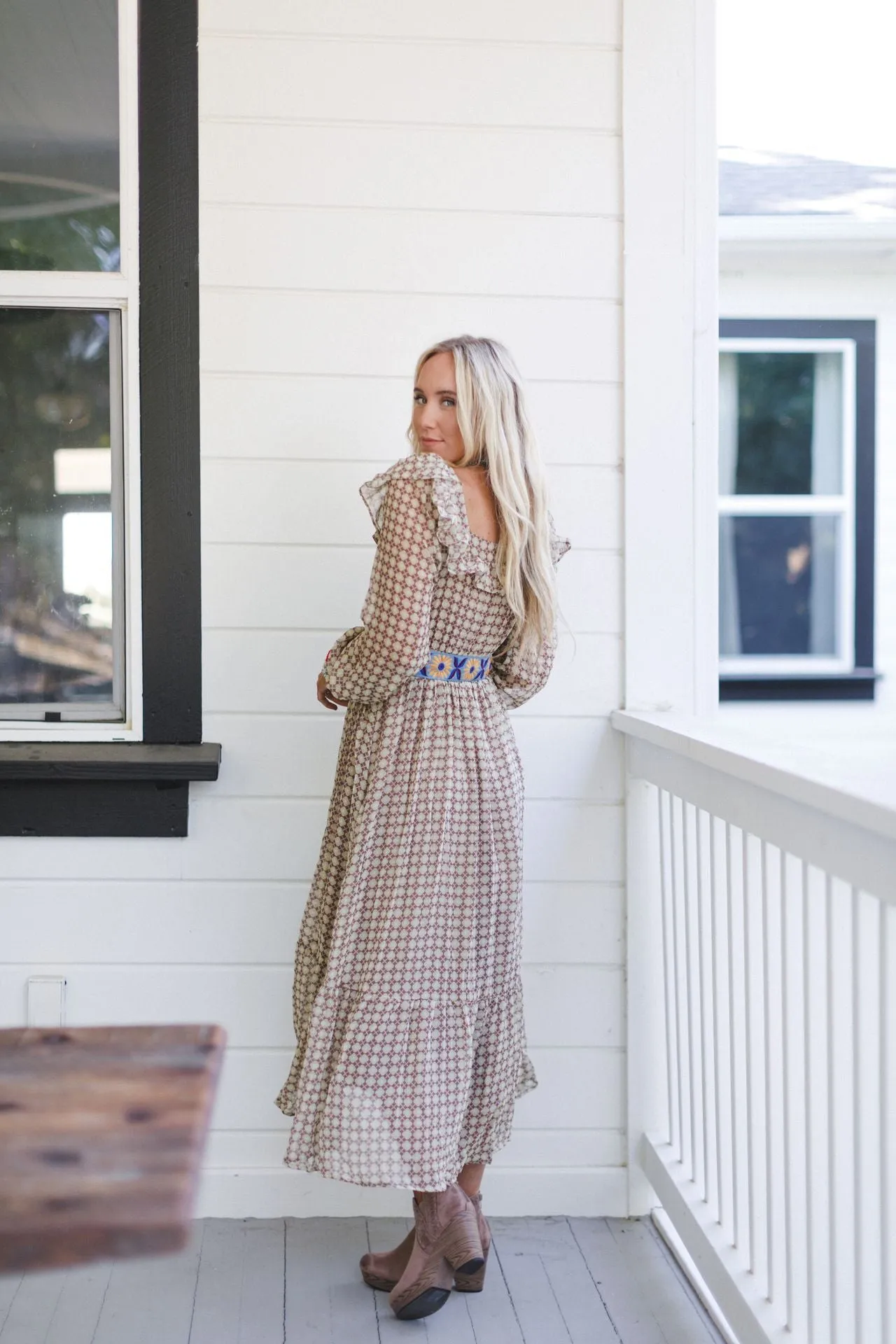 Country Lane Maxi Dress - Brown