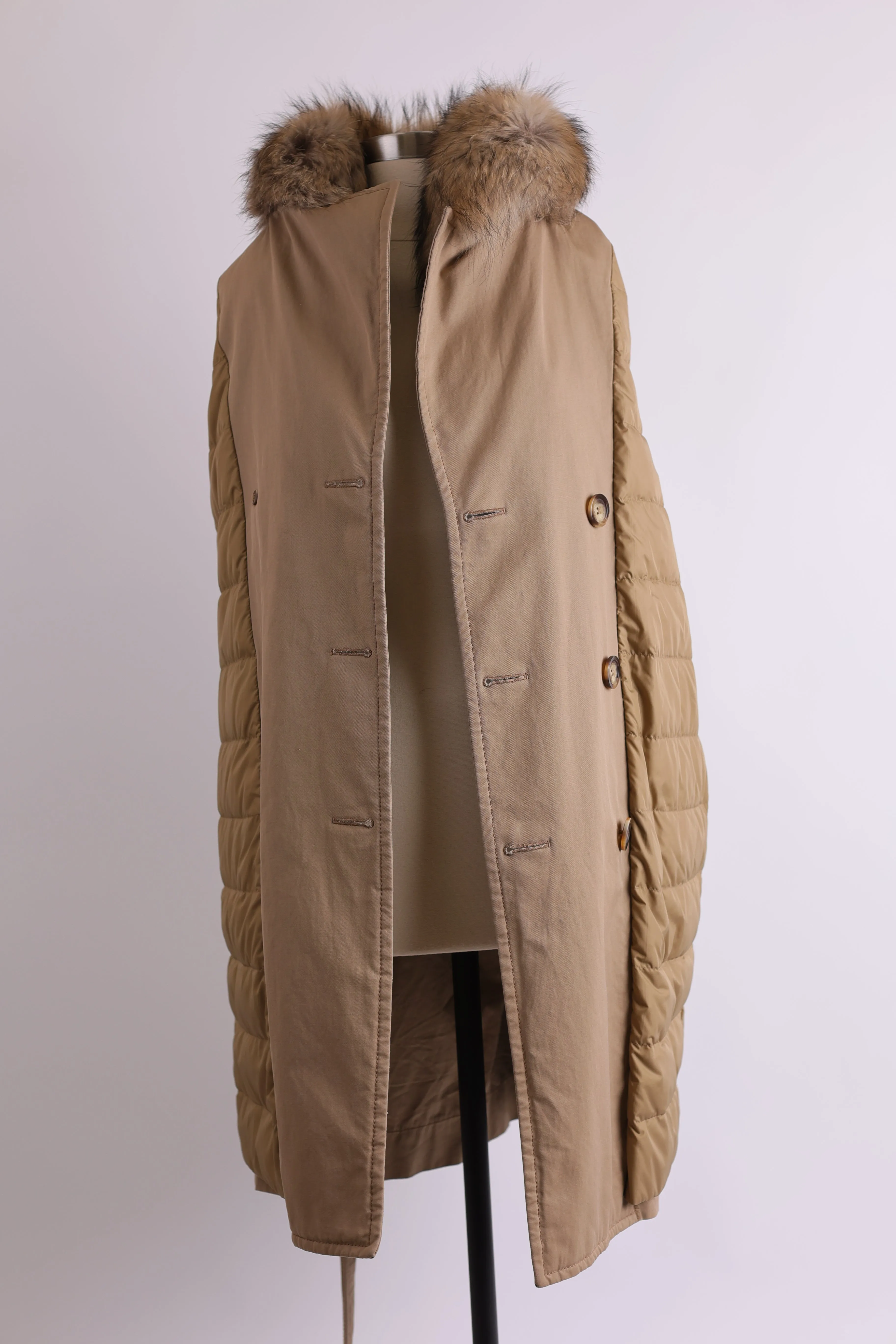 Dori Down Trench Coat W/ Removable Fur Collar