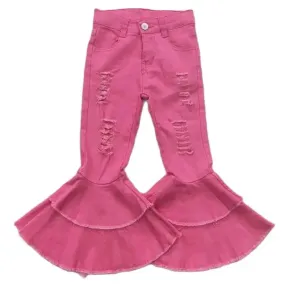 Double Rose Red Bell Bottoms