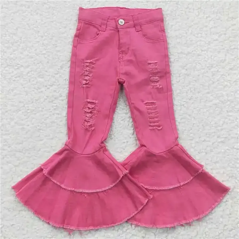 Double Rose Red Bell Bottoms