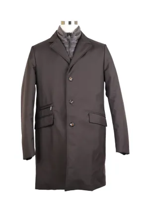 Down Filled Dress Coat Jacket w/ Removable Bib