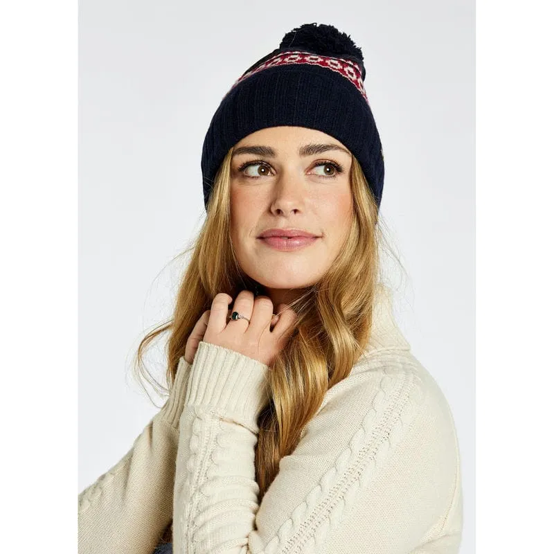 Dubarry Kilcormac Fair Isle Ladies Bobble Hat - Navy