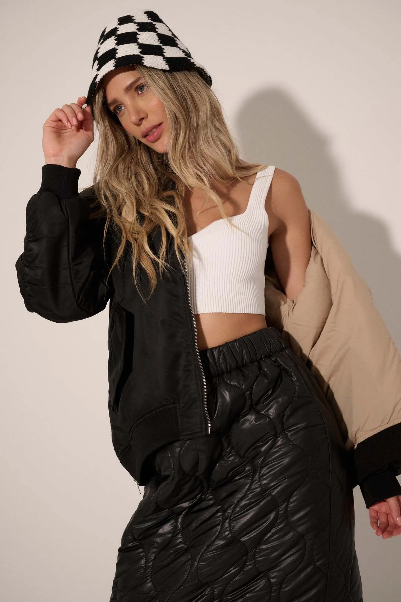 Echo Niner Oversized Side-Zip Bomber Jacket