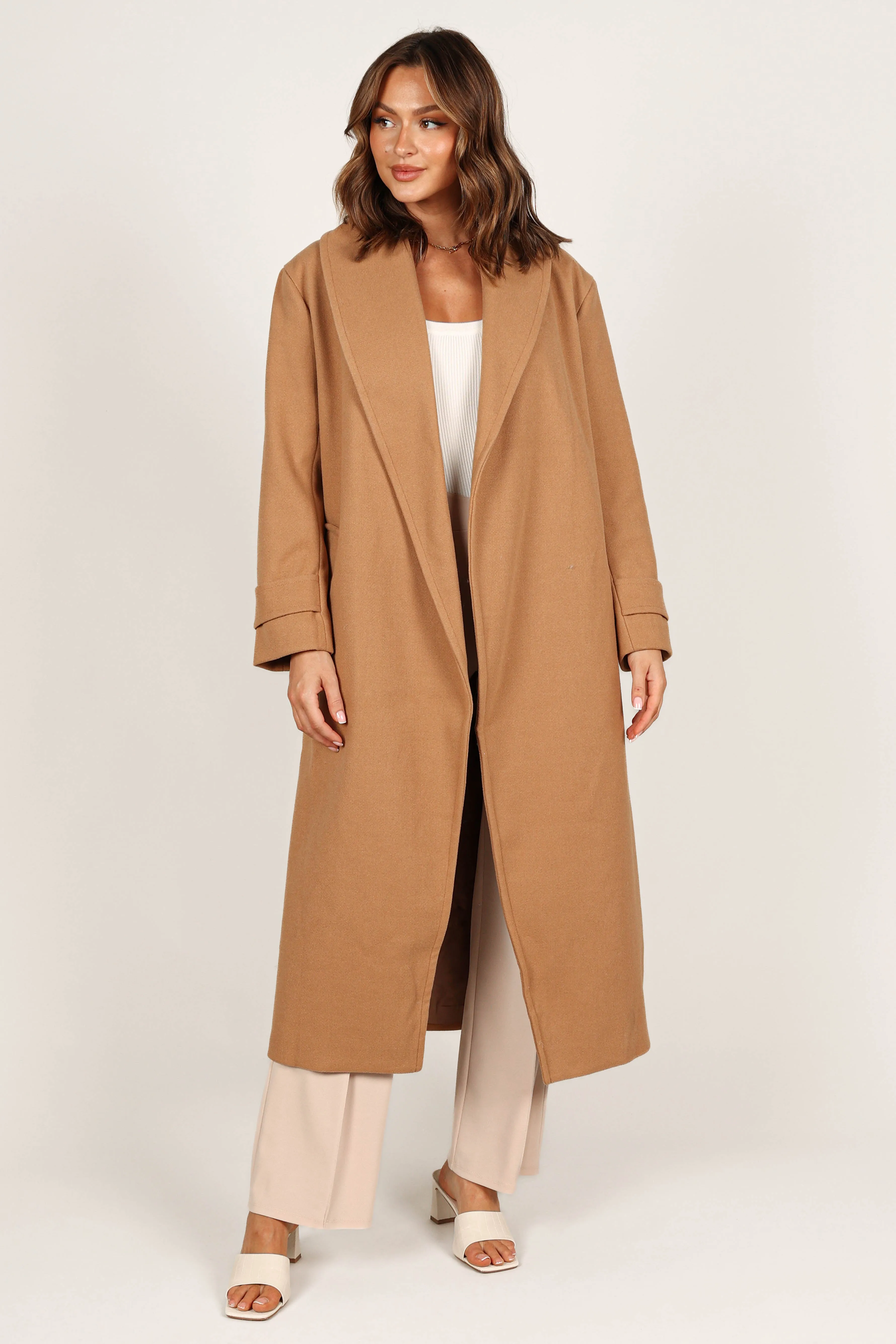 Emersyn Tie Front Coat - Camel