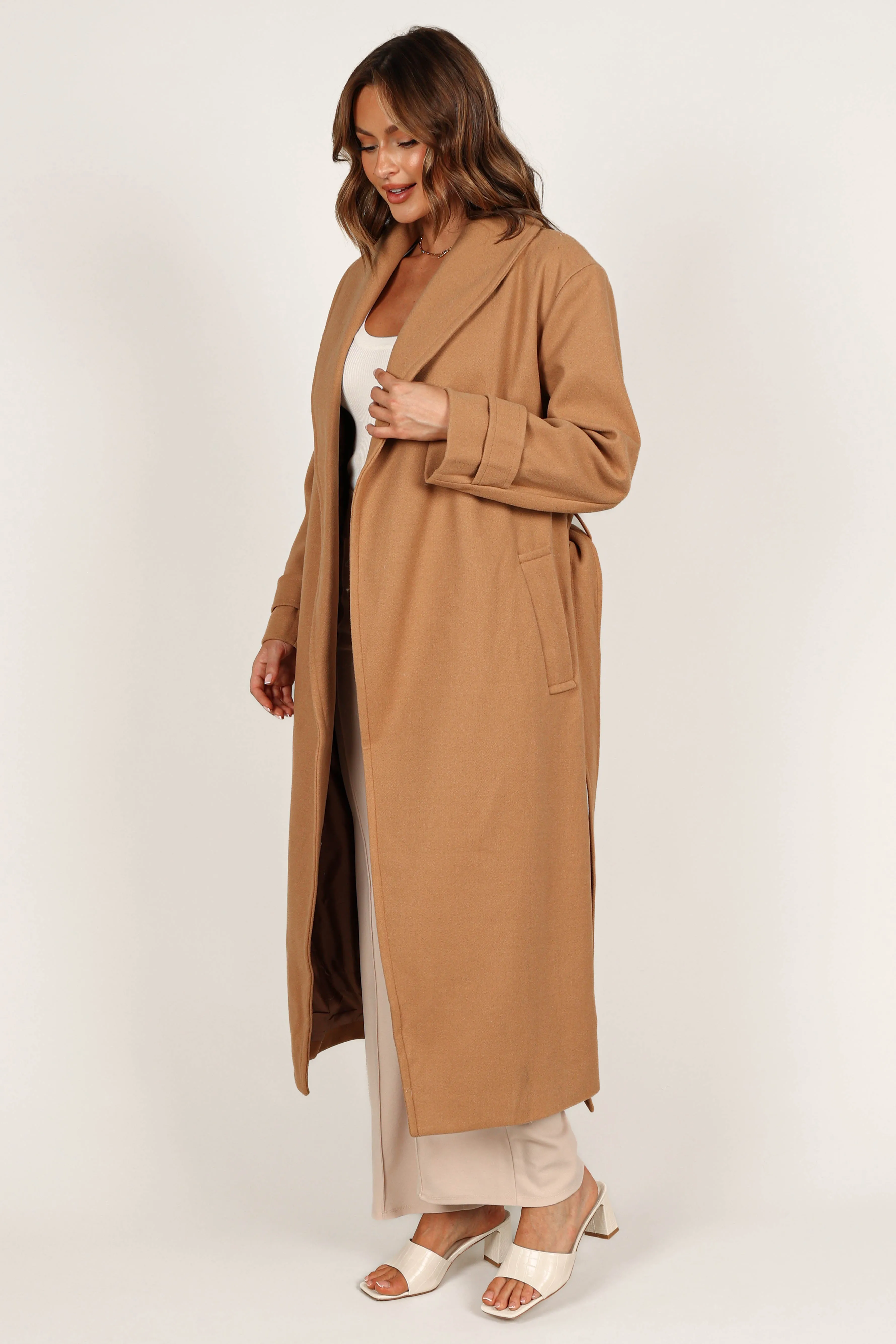 Emersyn Tie Front Coat - Camel